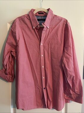 Tommy Hilfiger Red Micro-Check Button-Down Shirt